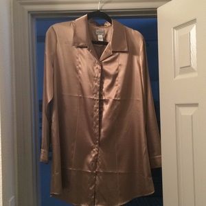 Chicos blouse polyester. Looks like satin.